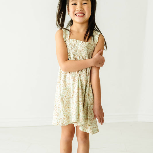 Organic Smocked Sundress - Summer Floral