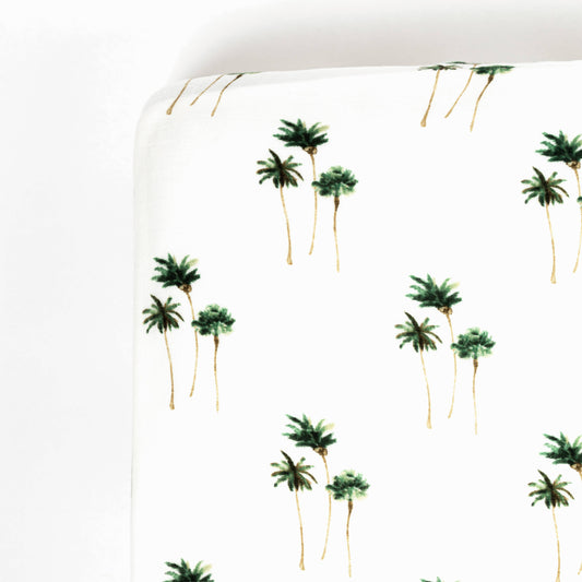 Palm Trees Bamboo Muslin Crib Sheet