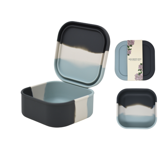 Silicone Mini Bento Box | Blue Tie Dye