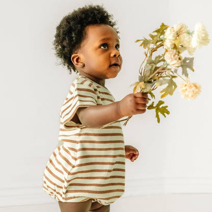 Organic Bubble Romper - Stripes