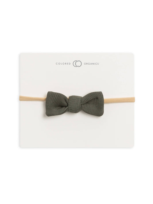 Ribbed Dainty Bow Headband - Cypress