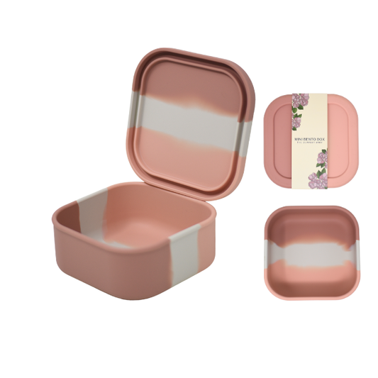 Silicone Mini Bento Box | Pink Tie Dye