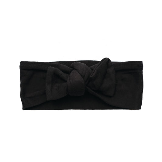 Midnight Black Bamboo Headband Bow