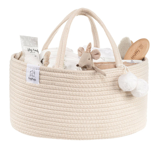 Rope Diaper Caddy | Beige