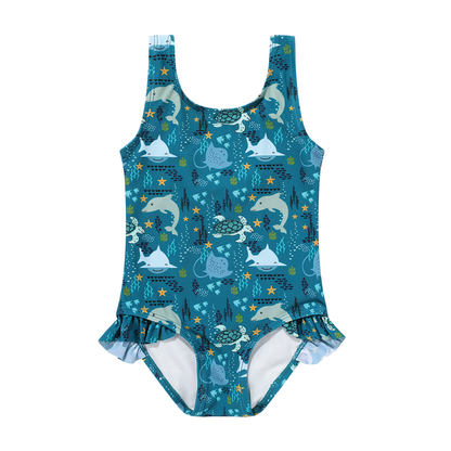 Ocean Friends Ruffle Leg Swimsuit