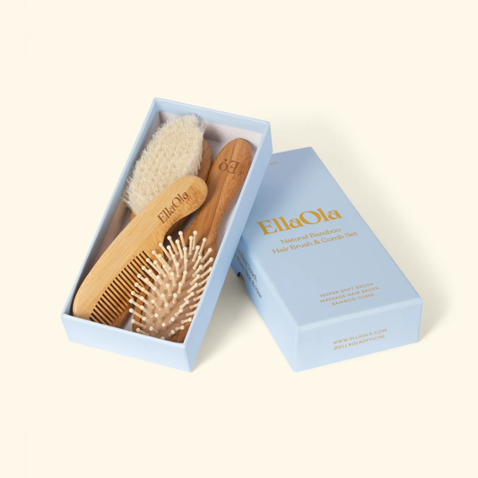 EllaOla 3-Piece Bamboo Brush & Comb Set