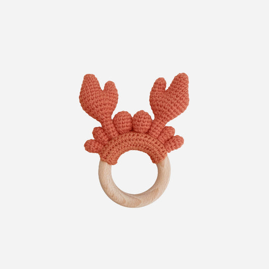 Crab | Cotton Crochet Rattle Teether