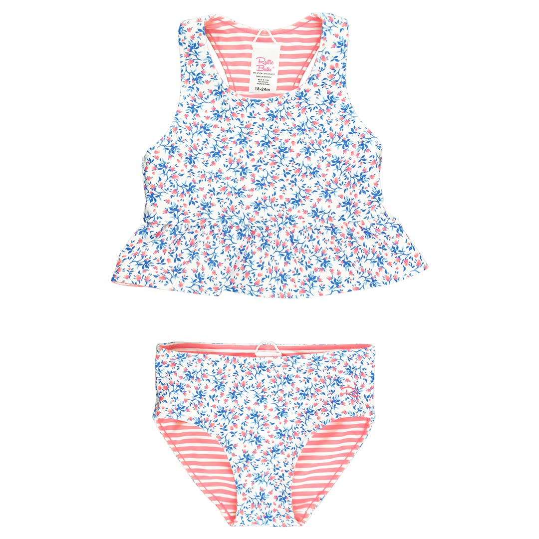 Cottage Tea Time Reversible Peplum Tankini